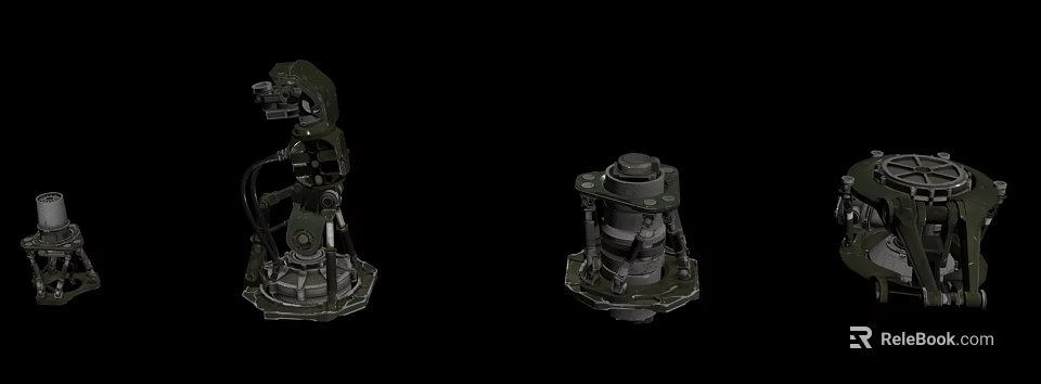 Industrial Mechanical Devices With Metal Frame Base And Rotating Structural Components 3d model