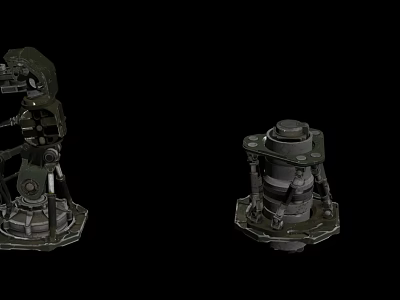 Industrial Mechanical Devices With Metal Frame Base And Rotating Structural Components 3d model