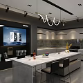 ZB Smart Spray Clean Kitchen Appliances Showroom With Modern Display And Cabinets