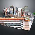 Intricate 3D Urban City Model With Various Building Heights And Street Layout Details