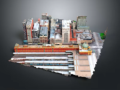 Intricate 3D Urban City Model With Various Building Heights And Street Layout Details 3d model