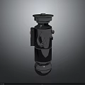 Metallic Cylindrical Weapon Design Featuring Sleek Silver Finish And Mechanical Components