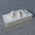 Commercial Display Equipment Mountain Shaped Model With Blue Area On Square Base Wooden Floor