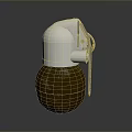 Vintage Grenade With White Top And Brown Textured Body Design