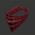 Stylish Red Plaid Bandana With Soft Fabric For Daily Fashion Accessory