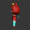 Cute Game Anime Character With Red Hoodie Yellow Hat Decoration Black Hair Blue Eyes And Arms Outstretched