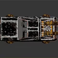 Futuristic Sci Fi Car Model With Metallic Body And Yellow Thrusters