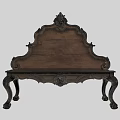 Vintage Wooden Leisure Chair With Ornate Carved Backrest And Decorative Legs