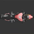 Sleek Red and Black Sport Motorcycle with Black Seat Gold Forks and Silver Exhaust