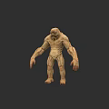 3D Render of Muscular Humanoid Monster Creature with Rough Skin and Oversized Arms