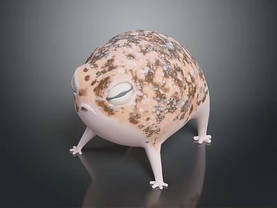 Cartoon Frog With Plump Body Spotted Pattern Big Eyes And Short Legs 3d model