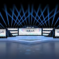 VIVE Stage Aesthetic Design With Blue Lighting And Screens Artistic