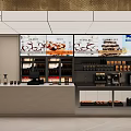 Modern Bubble Tea Shop Interior With Bar Counter Digital Menu Screens And Beverage