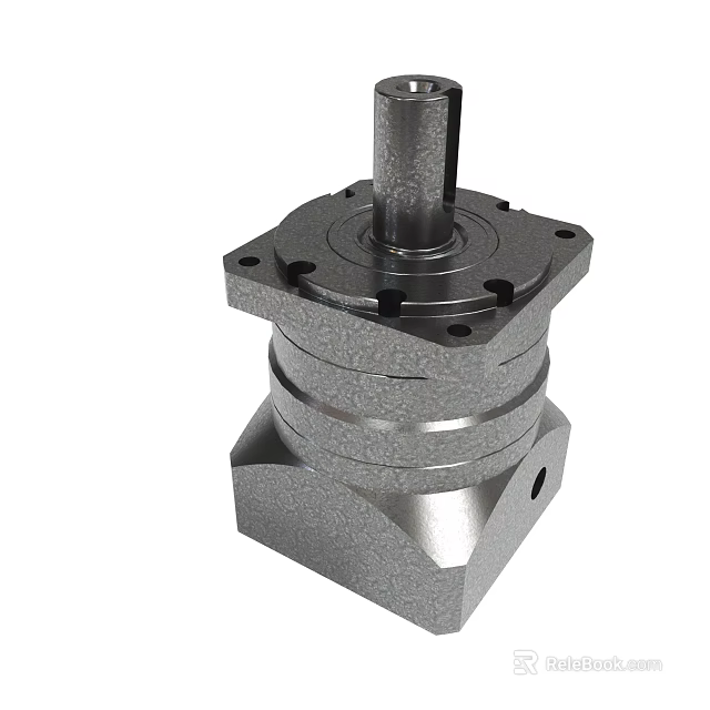 Industrial Metal Mechanical Component With Central Shaft And Mounting Holes 3d model 