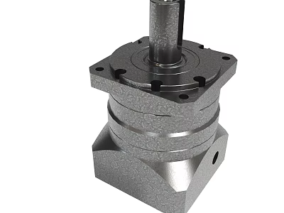Industrial Metal Mechanical Component With Central Shaft And Mounting Holes 3d model