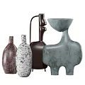 Decorative Ceramic Vessels With Unique Shapes And Colorful Artistic Designs