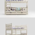 Nordic Bed Up and Down High and Low Bed 3d model
