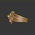 Golden Lion Head Ring With Intricate Carving And Decorative Band Design