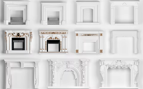 European fireplace classical fireplace combination real fireplace wood fireplace indoor fireplace outdoor fireplace 3d model