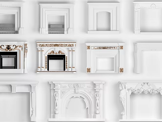 European fireplace classical fireplace combination real fireplace wood fireplace indoor fireplace outdoor fireplace 3d model