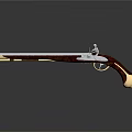 Detailed Antique Flintlock Pistol With Wooden Stock And Shiny Metal Barrel