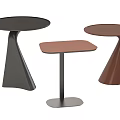 Modern Geometric Base Side Tables in Black Brown Round Square Shapes 3d model