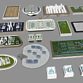 Detailed Architectural Scale Models With Various Shapes Green Areas And White Buildings