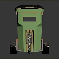 Innovative Green Trash Bin With Solar Panel Top And Colorful Bicycle Wheel Mobile Design