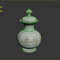 Sculpted Silver Urn With Ornate Lid And Intricate Mountain Wave Carvings