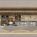 Supermarket Interior With Shelves And Product Displays