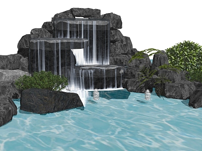 New Chinese Waterscape rockery model