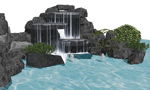 New Chinese Waterscape rockery 3d model