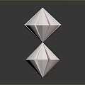White Symmetrical Paper Origami Diamond With Geometric Structure On Grey Background