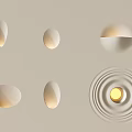 Modern Wall Lamps With Different Shapes And Soft Lighting On Beige Wall