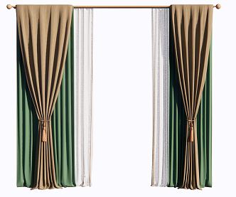 Modern Curtain Home Fabric Curtain 3d model