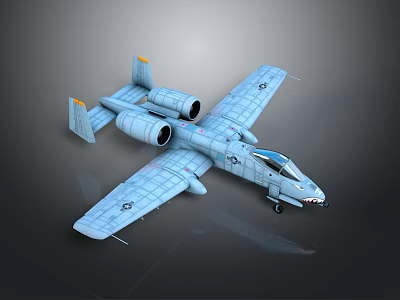 Twin Engine Military Airplane With Grid Texture Wings Fuselage Nose Art And Insignia 3d model