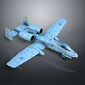 Twin Engine Military Airplane With Grid Texture Wings Fuselage Nose Art And Insignia