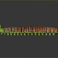 Caterpillar With Vibrant Stripes Segmented Body Green Legs And Spiky Head On Shiny Surface