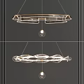 Modern Circular Chandelier Design With Brass Frame And Transparent Glass Pendant