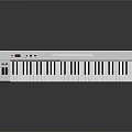White Digital Electronic Keyboard With Black Piano Keys And Control Panel