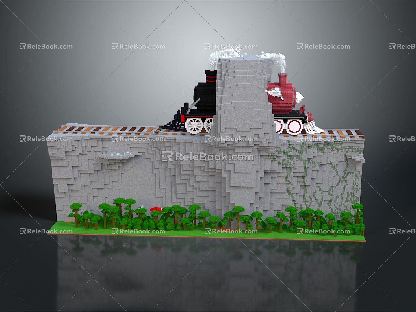 vintage train steam train train carriage locomotive head steam car carriage train vehicle 3d model