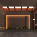 Elegant Traditional Private Room Interior With Wooden Furniture And Landscape Screen