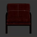 Stylish Red Leather Armchair with Wooden Armrests and Legs for Living Room