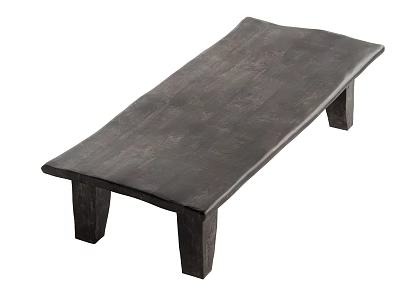 Dark Wood Coffee Table With Natural Texture And Sturdy Four Legs Design 3d model