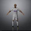 3D Football Player Model Wearing Real Madrid White Jersey Number 3 Shorts Socks Shoes
