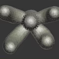 Green Cactus Plant With Textured Arms Standing On Dark Background