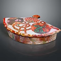 Ornate Clothing Accessory Box With Colorful Floral Patterns And Intricate Gold Detailing