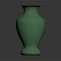 Turquoise Decorative Vase With Crackle Effect Red Rim And Glossy Base