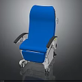 Ergonomic Comfortable Blue Medical Chair With Wheels Armrests And Adjustable Backrest