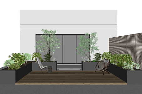 Modern landscape sketch courtyard landscape 3d model